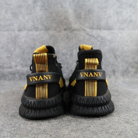 Shoes Mens 44 Athletic Trainers Running Active Knit Black Comfort Sneaker Sport - Picture 5 of 12